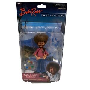 Bob Ross Joy of Painting Figure NECA Peapod‎ w/ Palette Brush MOC